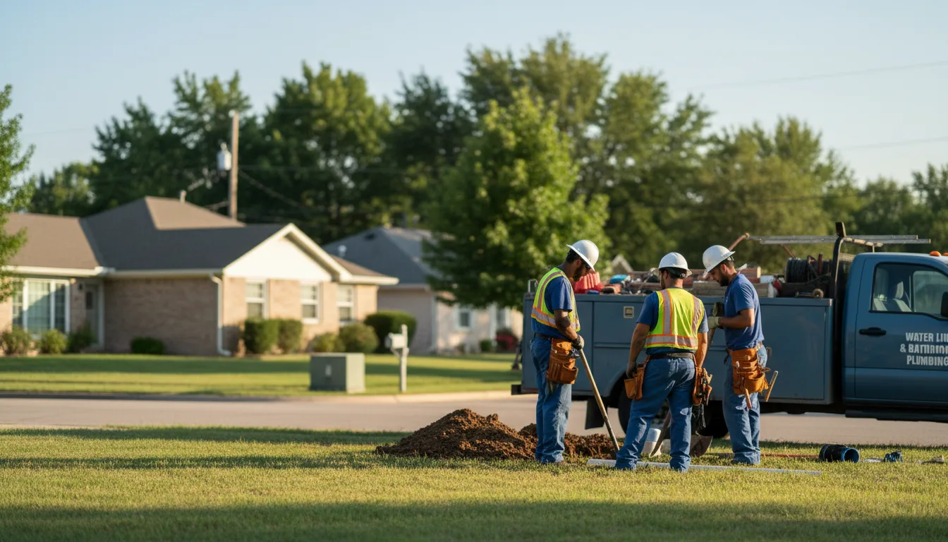 Residential water line and bathroom plumbing service in Huttig, AR